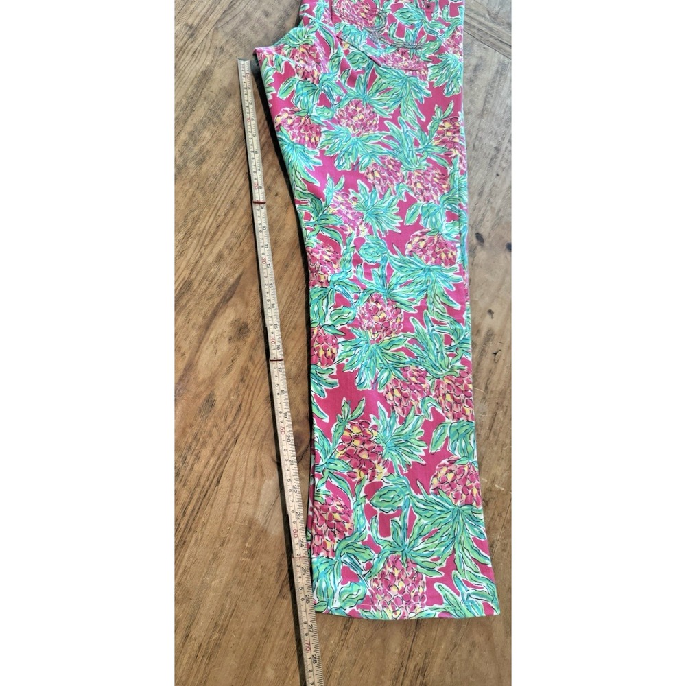 Lilly Pulitzer Worth Straight Jeans Sz 14 Spike The Punch Orchid Pink Pineapple - Picture 10 of 14